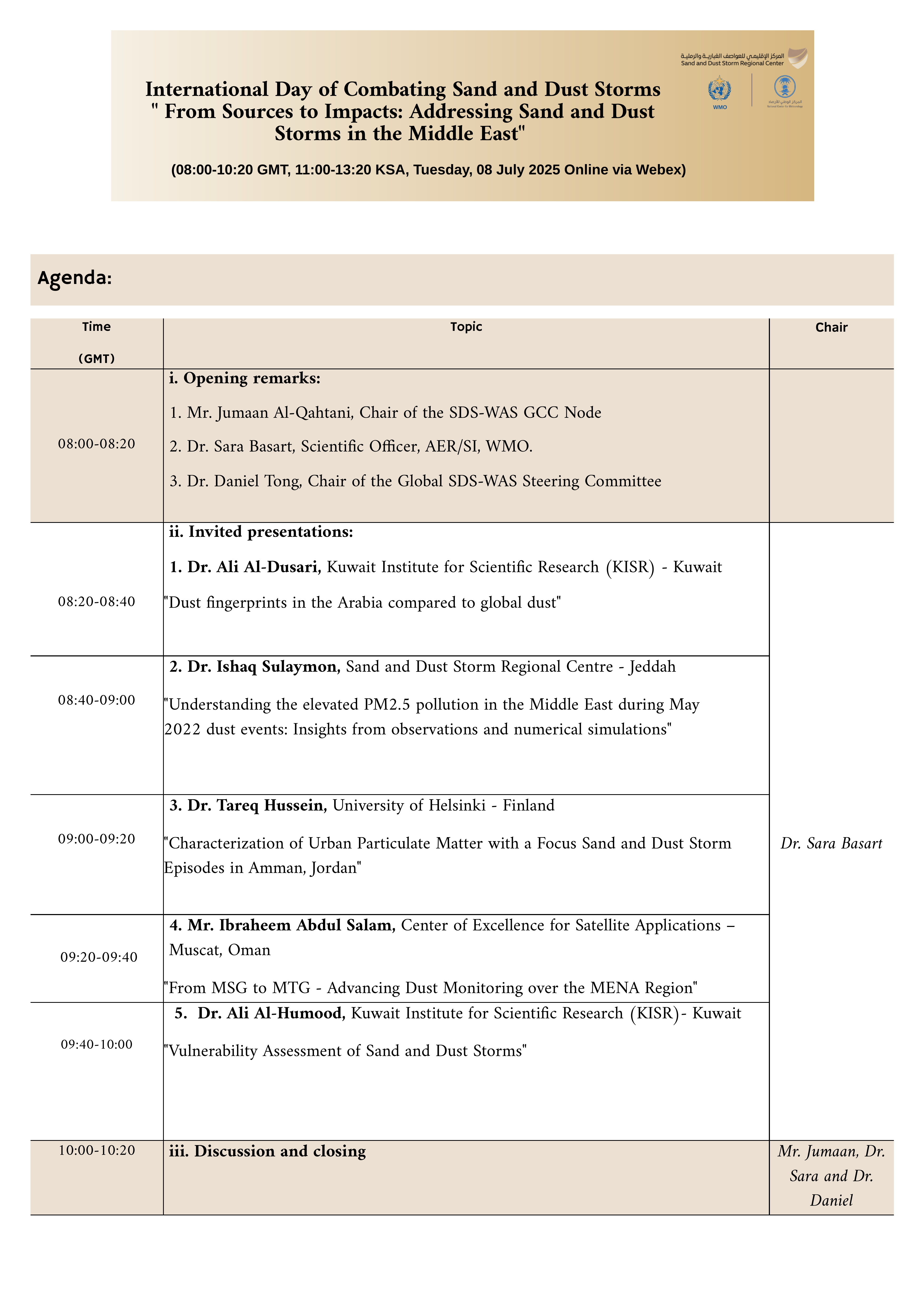 Agenda Overview